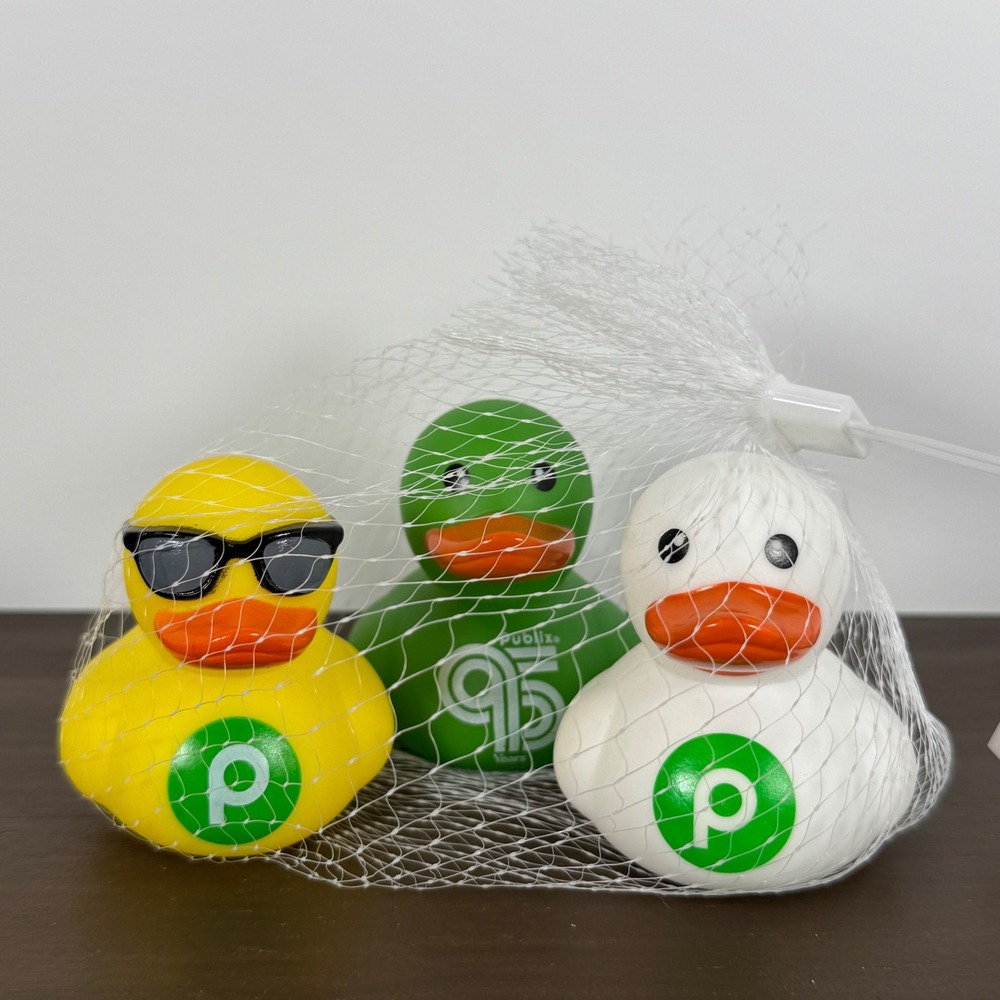 Publix 95th Anniversary Limited Edition Rubber Duck 3-Pack Set Collectable NWT